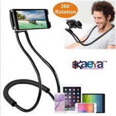 OkaeYa Lazy Hang Neck Phone Stand Mount Necklace for All Brand Also Use as Selfie Stick (Colour May Vary)